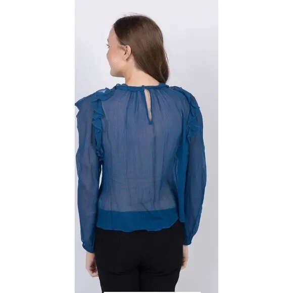 Ulla Johnson Elvia Blouse in Sapphire NWT Size 2 - Picture 3 of 9